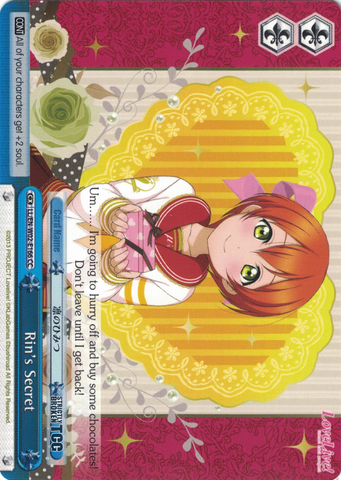 LL/EN-W02-E166 Rin's Secret - Love Live! DX Vol.2 English Weiss Schwarz Trading Card Game