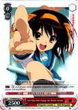 SY/WE09-E16 Girl Who Will Change the World, Haruhi (Foil) - The Melancholy of Haruhi Suzumiya Extra Booster English Weiss Schwarz Trading Card Game