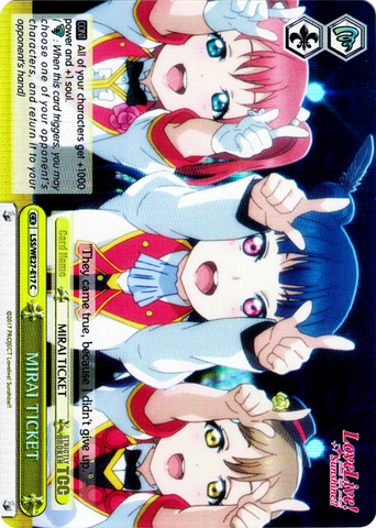 LSS/WE27-E17 MIRAI TICKET (Foil) - Love Live! Sunshine!! Extra Booster English Weiss Schwarz Trading Card Game