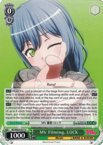 BD/WE34-E17 MV Filming, LOCK - Bang Dream! Morfonica X Raise A Suilen Extra Booster Weiss Schwarz English Trading Card Game