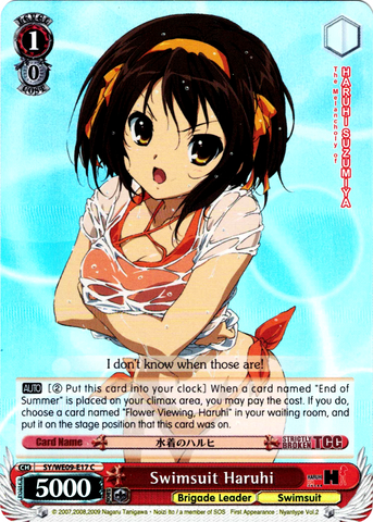 SY/WE09-E17 Swimsuit Haruhi (Foil) - The Melancholy of Haruhi Suzumiya Extra Booster English Weiss Schwarz Trading Card Game