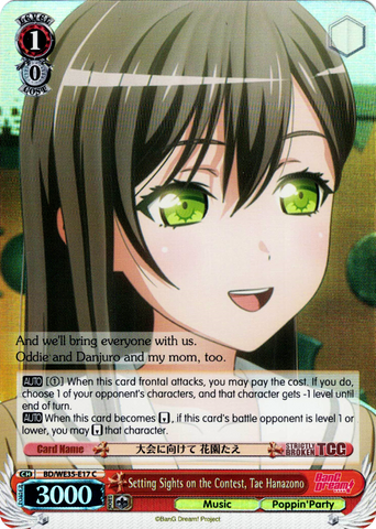 BD/WE35-E17 Setting Sights on the Contest, Tae Hanazono (Foil) - Bang Dream! Poppin' Party X Roselia Extra Booster Weiss Schwarz English Trading Card Game