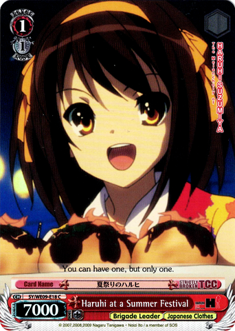 SY/WE09-E18 Haruhi at a Summer Festival (Foil) - The Melancholy of Haruhi Suzumiya Extra Booster English Weiss Schwarz Trading Card Game