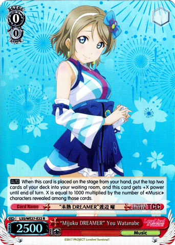 LSS/WE27-E22 "Mijuku DREAMER" You Watanabe (Foil) - Love Live! Sunshine!! Extra Booster English Weiss Schwarz Trading Card Game