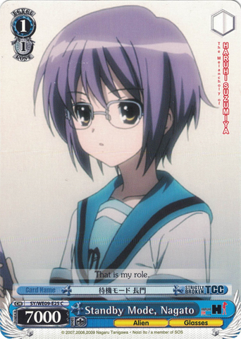 SY/WE09-E25 Standby Mode, Nagato - The Melancholy of Haruhi Suzumiya Extra Booster English Weiss Schwarz Trading Card Game