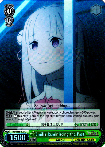 RZ/SE35-E25 Emilia Reminiscing the Past (Foil) - Re:ZERO -Starting Life in Another World- The Frozen Bond English Weiss Schwarz Trading Card Game