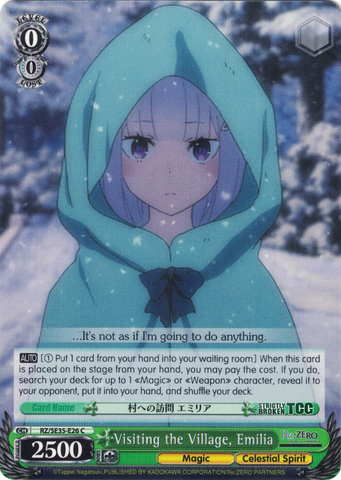 RZ/SE35-E26 Visiting the Village, Emilia - Re:ZERO -Starting Life in Another World- The Frozen Bond English Weiss Schwarz Trading Card Game