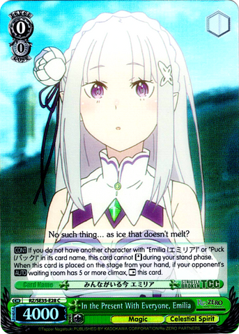 RZ/SE35-E28 In the Present With Everyone, Emilia (Foil) - Re:ZERO -Starting Life in Another World- The Frozen Bond English Weiss Schwarz Trading Card Game