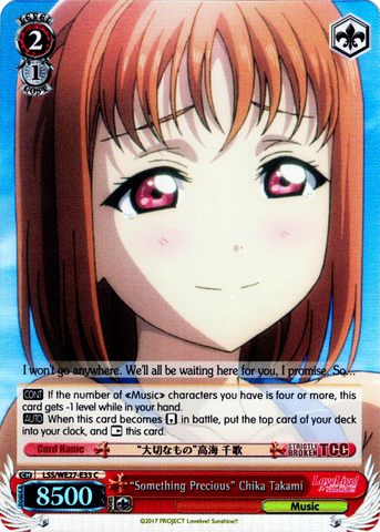 LSS/WE27-E33 "Something Precious" Chika Takami (Foil) - Love Live! Sunshine!! Extra Booster English Weiss Schwarz Trading Card Game