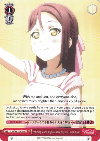 LSS/WE27-E34 Shining Much Brighter Than Anyone Could Alone - Love Live! Sunshine!! Extra Booster English Weiss Schwarz Trading Card Game