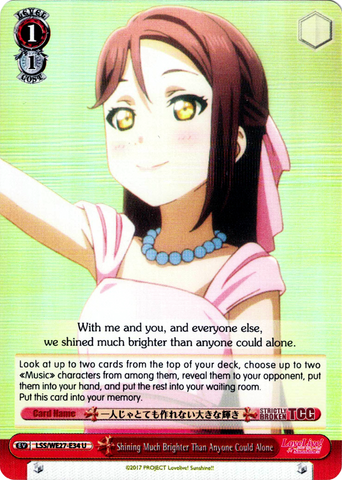 LSS/WE27-E34 Shining Much Brighter Than Anyone Could Alone (Foil) - Love Live! Sunshine!! Extra Booster English Weiss Schwarz Trading Card Game