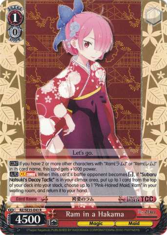 RZ/SE35-E43 Ram in a Hakama - Re:ZERO -Starting Life in Another World- The Frozen Bond English Weiss Schwarz Trading Card Game