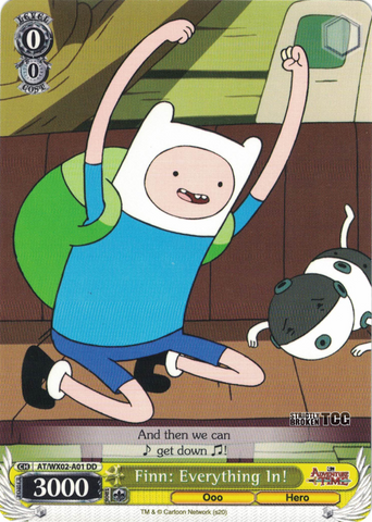 AT/WX02-A01 Finn: Everything In! - Adventure Time Demo Deck English Weiss Schwarz Trading Card Game