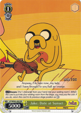 AT/WX02-A04 Jake: Date at Sunset - Adventure Time Demo Deck English Weiss Schwarz Trading Card Game