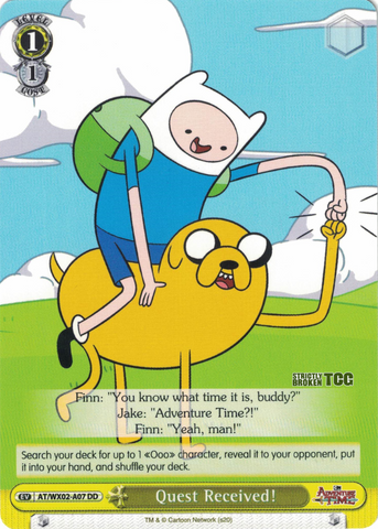 AT/WX02-A07 Quest Received! - Adventure Time Demo Deck English Weiss Schwarz Trading Card Game