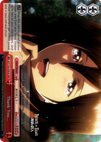 AOT/S50-E083R Thank You… (Foil) - Attack On Titan Vol.2 English Weiss Schwarz Trading Card Game