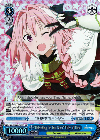 APO/S53-E065S "Unleashing the True Name" Rider of Black (Foil) - Fate/Apocrypha English Weiss Schwarz Trading Card Game