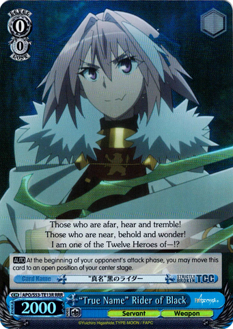 APO/S53-TE13R "True Name" Rider of Black (Foil) - Fate/Apocrypha English Weiss Schwarz Trading Card Game