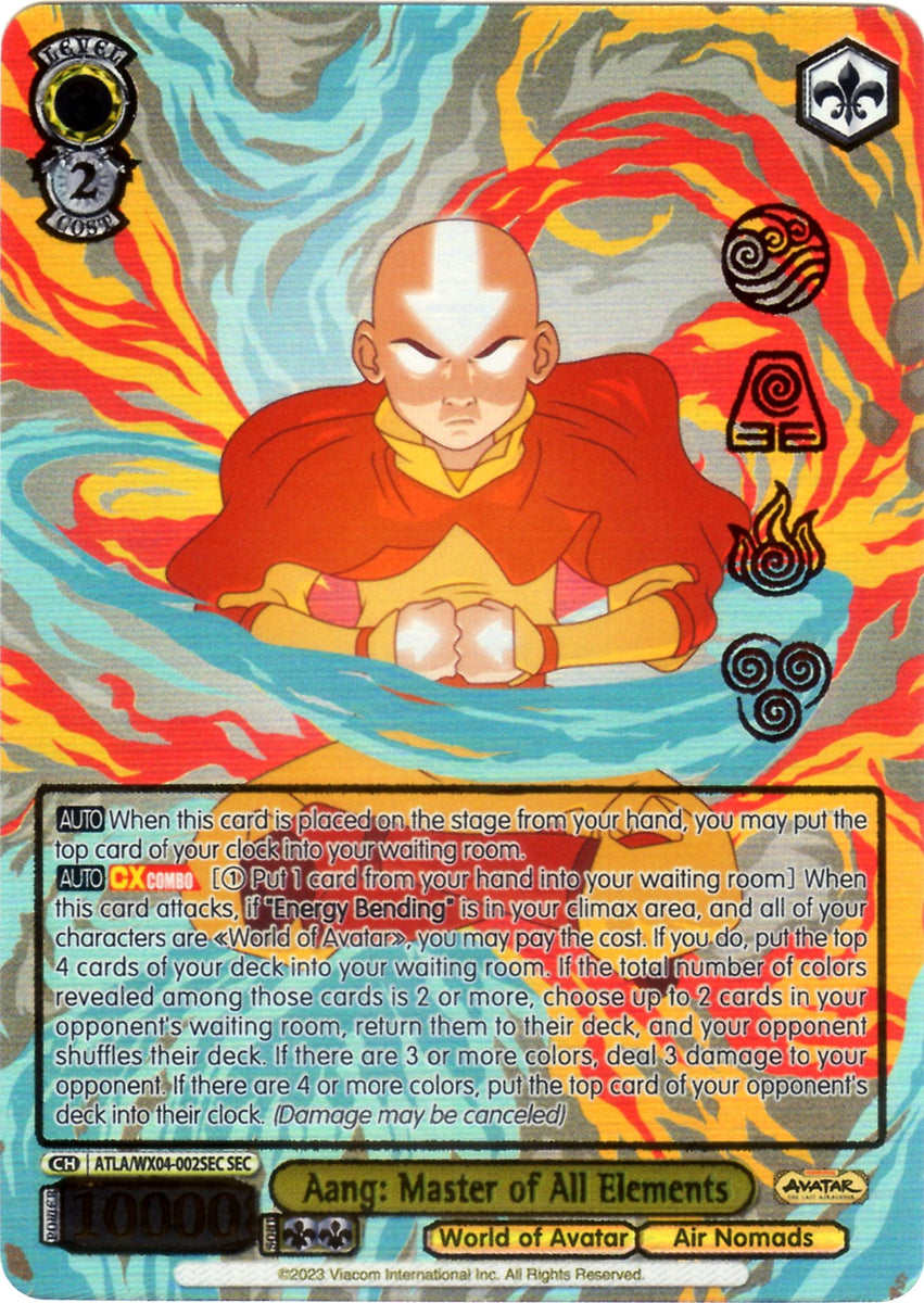ATLA/WX04-002SEC Aang: Master of All Elements – Strictly Broken TCG