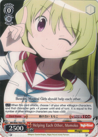 MR/W80-TE03 Helping Each Other, Momoko - TV Anime "Magia Record: Puella Magi Madoka Magica Side Story" Trial Deck English Weiss Schwarz Trading Card Game