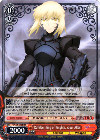 FS/S64-E056 Ruthless King of Knights, Saber Alter - Fate/Stay Night Heaven's Feel Vol.1 English Weiss Schwarz Trading Card Game
