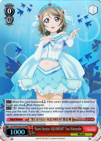 LSS/W45-E037R "Koini Naritai AQUARIUM" You Watanabe (Foil) - Love Live! Sunshine!! English Weiss Schwarz Trading Card Game