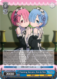 RZ/S55-E066S Charming Servants, Ram & Rem (Foil) - Re:ZERO -Starting Life in Another World- Vol.2 English Weiss Schwarz Trading Card Game