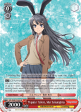 SBY/W64-TE12S Popular Talent, Mai Sakurajima (Foil) - Rascal Does Not Dream of Bunny Girl Senpai English Weiss Schwarz Trading Card Game
