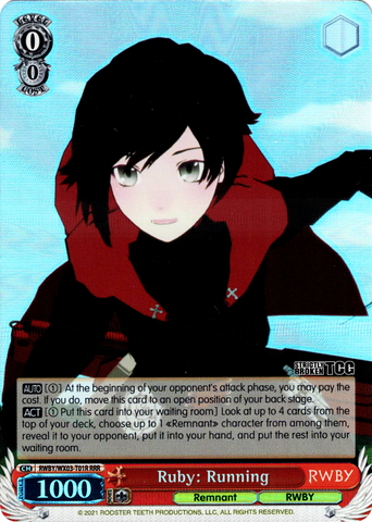 RWBY/WX03-T01R Ruby: Running (Foil) - RWBY English Weiss Schwarz Trading Card Game