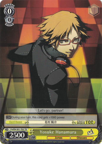 P4/EN-S01-T03 Yosuke Hanamura - Persona 4 Trial Deck English Weiss Schwarz Trading Card Game