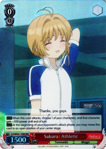 CCS/WX01-T09R Sakura: Athletic (Foil) - Cardcaptor Sakura English Weiss Schwarz Trading Card Game