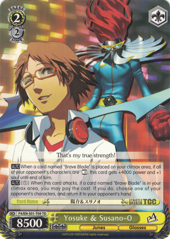 P4/EN-S01-T09 Yosuke & Susano-O - Persona 4 Trial Deck English Weiss Schwarz Trading Card Game