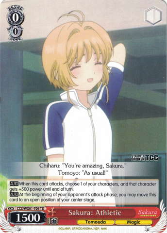 CCS/WX01-T09 Sakura: Athletic - Cardcaptor Sakura Trial Deck English Weiss Schwarz Trading Card Game