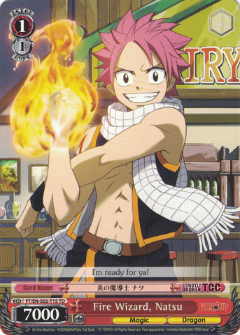 FT/EN-S02-T15 Fire Wizard, Natsu - Fairy Tail Trial Deck English Weiss Schwarz Trading Card Game