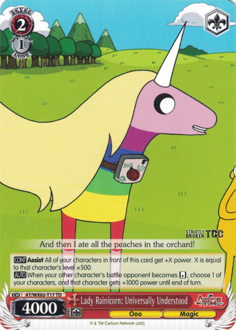 AT/WX02-T17 Lady Rainicorn: Universally Understood - Adventure Time Trial Deck English Weiss Schwarz Trading Card Game