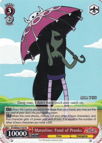AT/WX02-T18 Marceline: Fond of Pranks - Adventure Time Trial Deck English Weiss Schwarz Trading Card Game