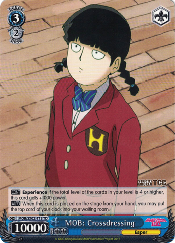 MOB/SX02-T18 MOB: Crossdressing - Mob Psycho 100 Trial Deck English Weiss Schwarz Trading Card Game