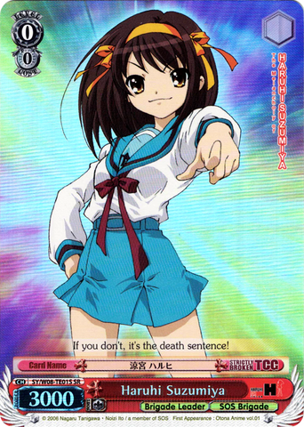 SY/W08-TE01S Haruhi Suzumiya (Foil) - The Melancholy of Haruhi Suzumiya English Weiss Schwarz Trading Card Game