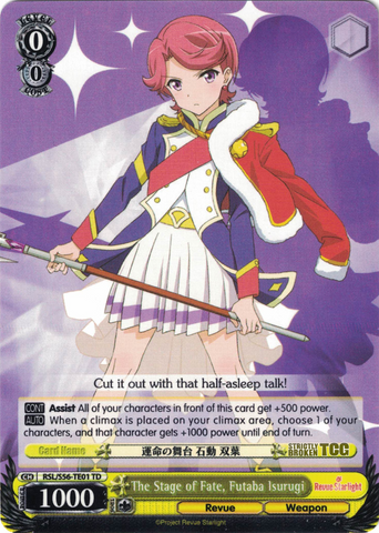 RSL/S56-TE01 The Stage of Fate, Futaba Isurugi - Revue Starlight Trial Deck English Weiss Schwarz Trading Card Game
