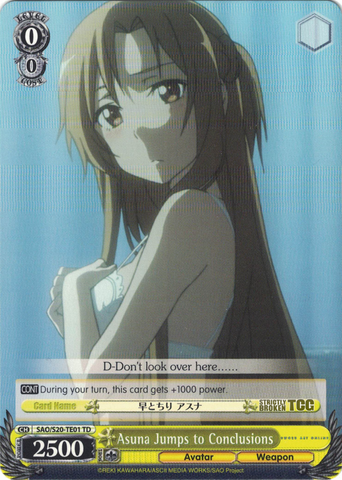 SAO/S20-TE01 Asuna Jumps to Conclusions - Sword Art Online Trial Deck English Weiss Schwarz Trading Card Game
