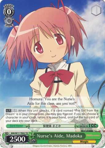 MM/W17-TE02 Nurse's Aide, Madoka - Puella Magi Madoka Magica English Weiss Schwarz Trading Card Game