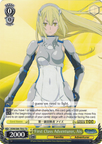 DDM/S88-TE02 First Class Adventurer, Ais - Is It Wrong to Try to Pick Up Girls in a Dungeon? English Weiss Schwarz Trading Card Game
