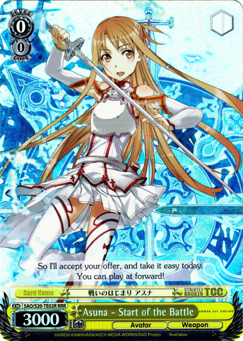 SAO/S20-TE02R Asuna - Start of the Battle (Foil) - Sword Art Online English Weiss Schwarz Trading Card Game