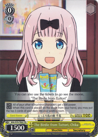 KGL/S79-TE03 The Birdie from Tottori, Chika - Kaguya-sama: Love is War Trial Deck English Weiss Schwarz Trading Card Game