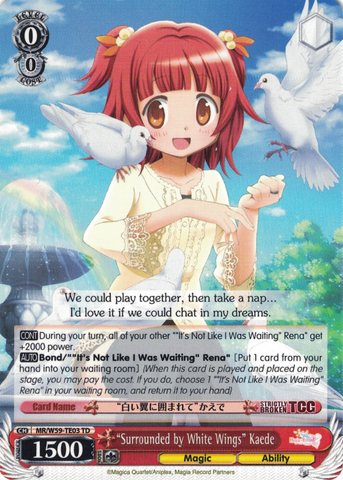 MR/W59-TE03 "Surrounded by White Wings" Kaede - Magia Record: Puella Magi Madoka Magica Side Story Trial Deck English Weiss Schwarz Trading Card Game