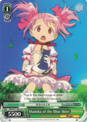 MM/W17-TE03 Madoka of the Blue Skies - Puella Magi Madoka Magica English Weiss Schwarz Trading Card Game