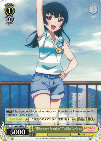 LSS/W45-TE04 "Midsummer Aquarium" Yoshiko Tsushima - Love Live! Sunshine!! Trial Deck English Weiss Schwarz Trading Card Game