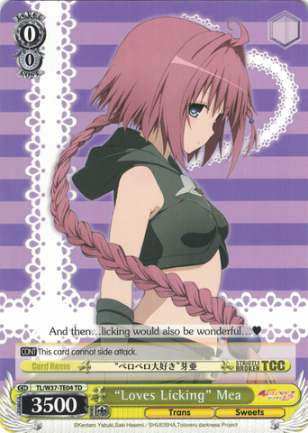 TL/W37-TE04 “Loves Licking” Mea - To Loveru Darkness 2nd Trial Deck English Weiss Schwarz Trading Card Game
