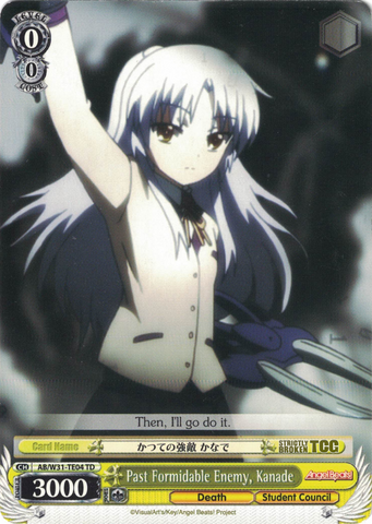 AB/W31-TE04 Past Formidable Enemy, Kanade - Angel Beats! Re:Edit Trial Deck English Weiss Schwarz Trading Card Game