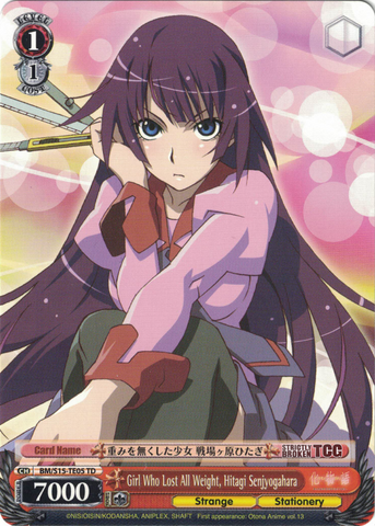 BM/S15-TE05 Girl Who Lost All Weight, Hitagi Senjyogahara - BAKEMONOGATARI Trial Deck English Weiss Schwarz Trading Card Game